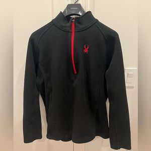 Spyder Mens XL 1/4 zip Outbound Sweater Jacket Black